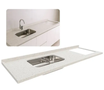 PIAS DE GRANITO BRANCO SIENA COM CUBA INOX – 16 UNIDADES — Imagem